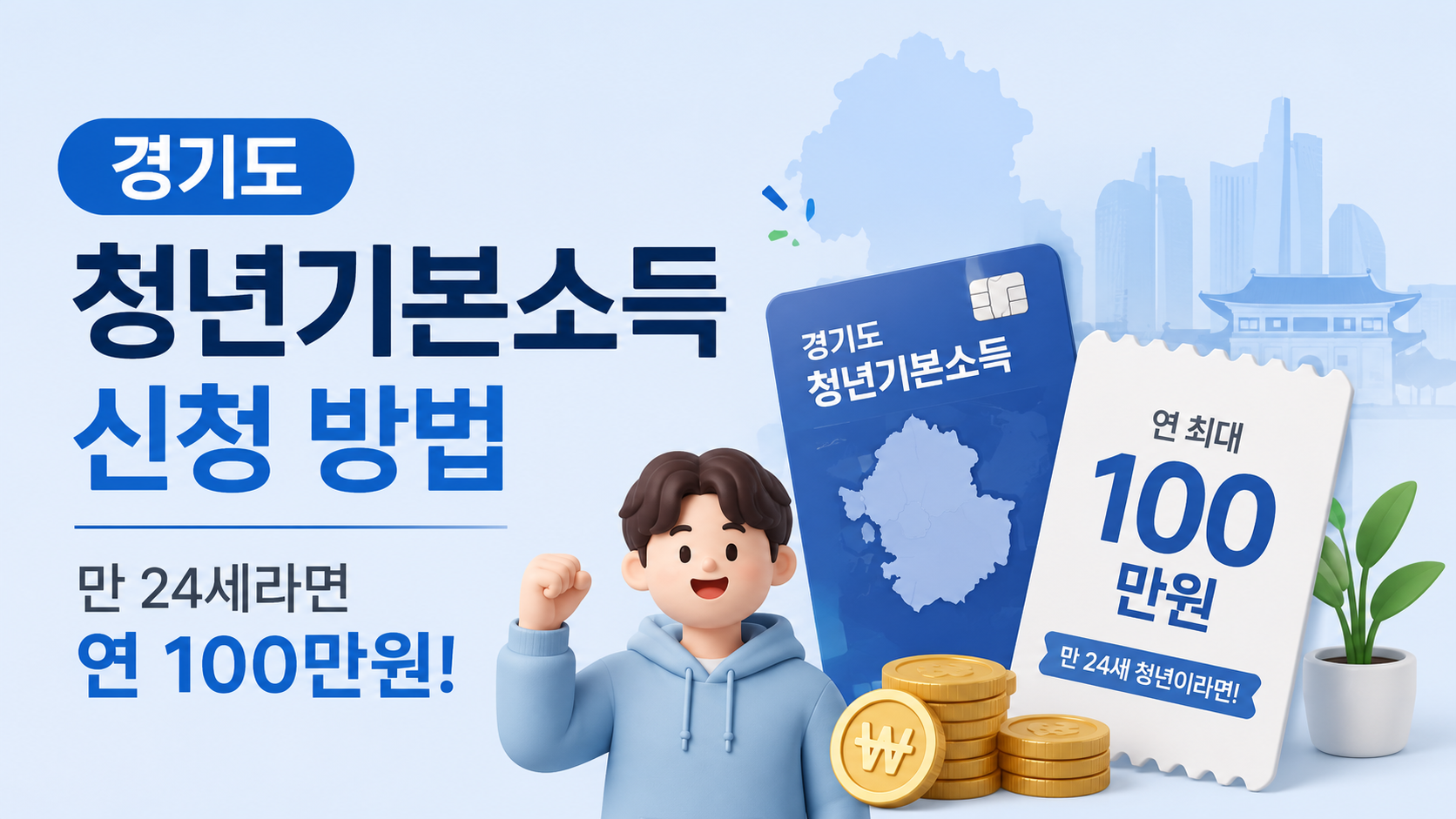 경기도 청년기본소득 신청 방법, 만 24세라면 연 100만원
