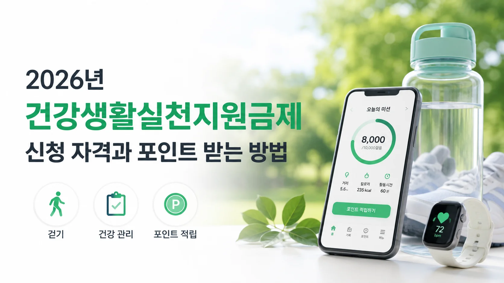 2026년 건강생활실천지원금제 신청 자격과 포인트 받는 방법