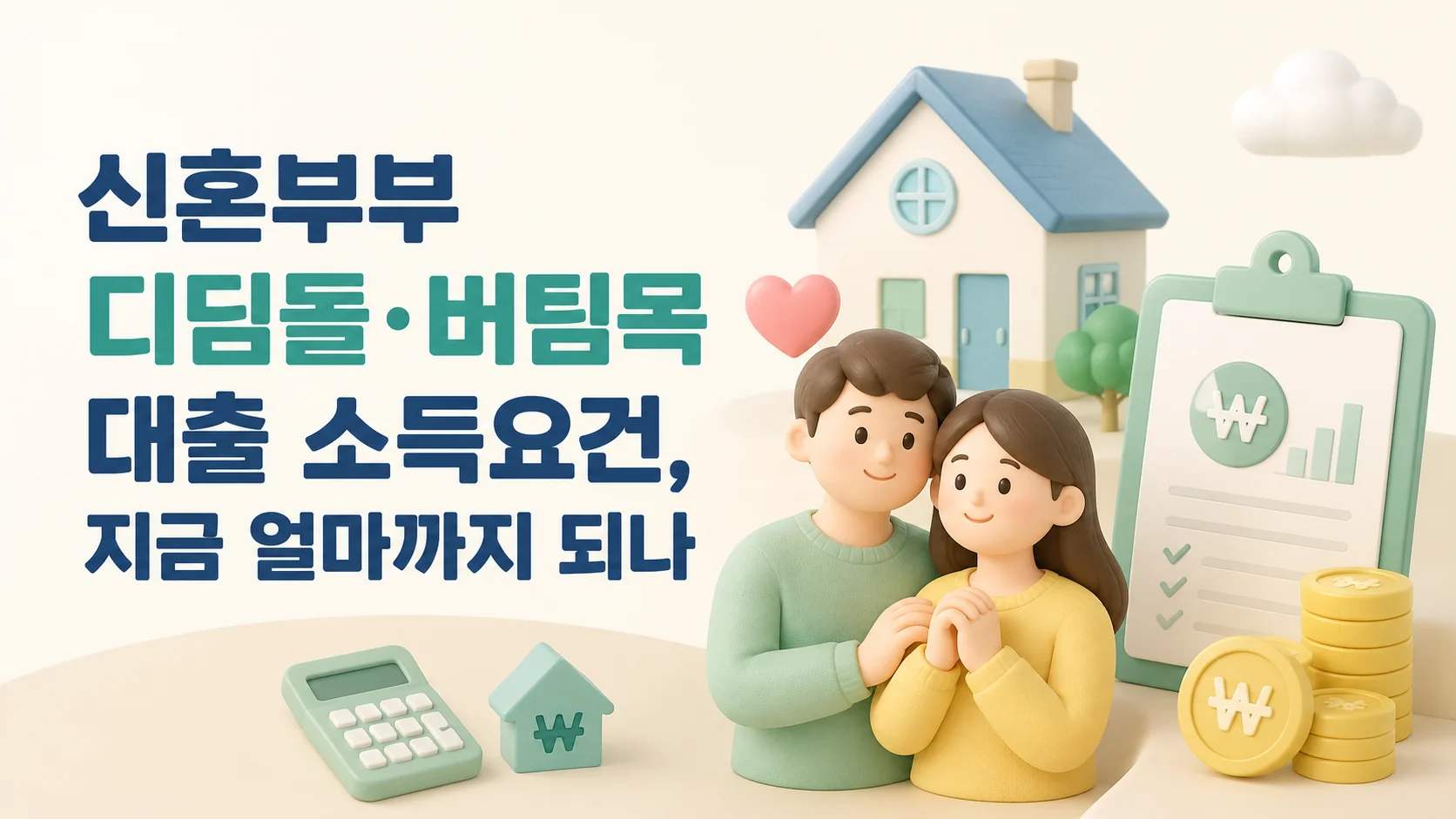 신혼부부 디딤돌·버팀목 대출 소득요건, 지금 얼마까지 되나