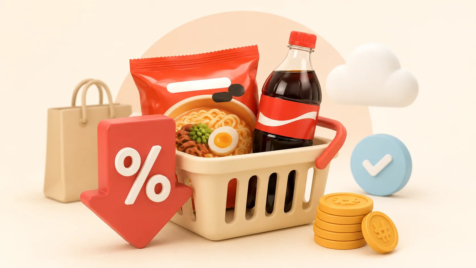 정부 물가안정 대책으로 라면·콜라 최대 57% 할인, 8월 한 달 진행