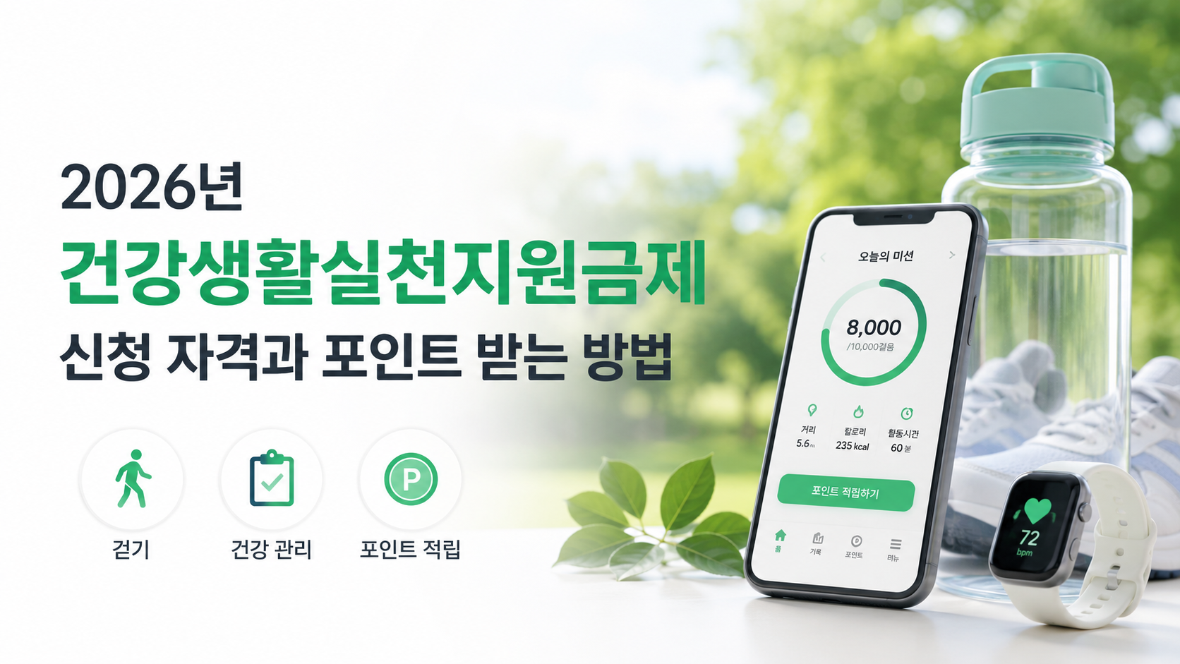 2026년 건강생활실천지원금제 신청 자격과 포인트 받는 방법